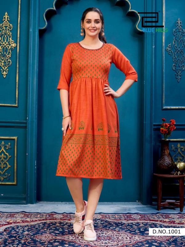 Blue Hills Trend 10 Rayon Printed Kurti Collection